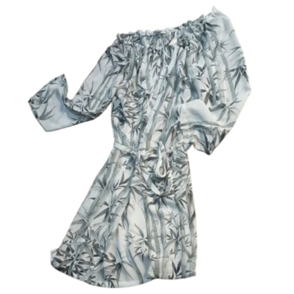 Tommy Bahama Gray Bamboo Leaf Swim Cover Up